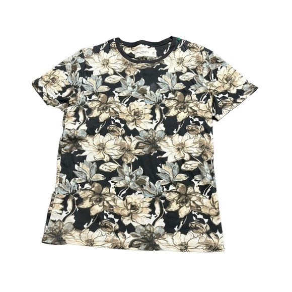 Abercrombie & Fitch T-Shirt Crew neck Short Sleeve Floral Geometric Damask XS - Picture 3 of 10